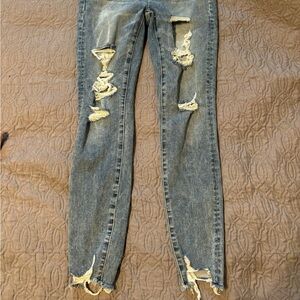 American Eagle distressed super hi-rise jegging size 4 regular